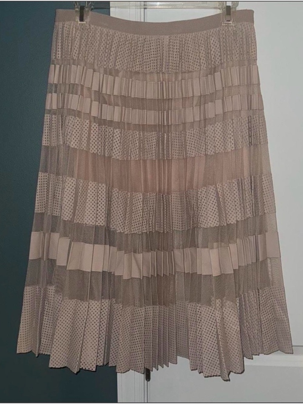 Pleated Layered Midi Skirt M